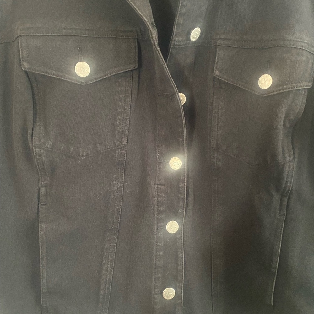 Festive Fall Outerwear Jean XL 1X, 18 Chore Jacket pockets black western Y2